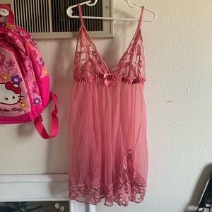 pink fredericks of hollywood babydoll slip